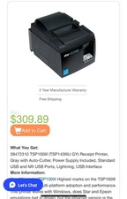 Star Micronics TSP100 futurePRNT Point of Sale Thermal Printer