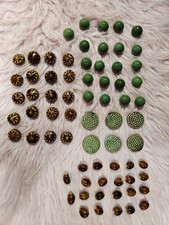 Vintage Lot Of 65 Large Beautiful Macram  Ceramic Pottery Beads Handmade Glazed