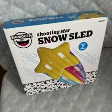 NIB NEW BigMouth Inc. Inflatable Snow Tube Winter Sled Shooting Star Two Riders