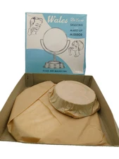 VTG NOS Wales De Luxe Shaving & Make Up Mirror Plain & Magnifying Sides NEW