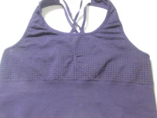 Unbranded Sport Bra Size 6-8 Navy Wireless Unlined Crossback Pullover Activewear