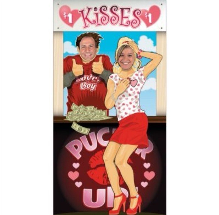 Cubierta de puerta con fotos del Día de San Valentín ~ Cabina de besos Fruncir Up Foto Fiesta Favor 1 pieza