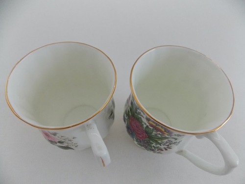 TAZAS CON MANGO DE PORCELANA DE DOS HUESOS "CASTILLO BALMORAL" ADORNO DORADO - Imagen 9 de 9