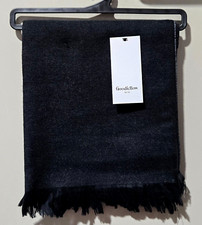 Goodfellow Men's Black  Gray Lining w/ Fringe Super Soft Winter Scarf 75" x 18"