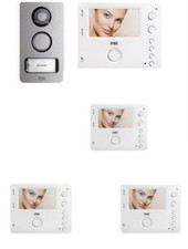 Kit Videocitofono urmet Bifamiliare 2 Famiglie 4 Monitor Vivavoce 