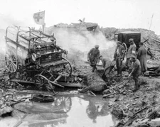 The affect of German Artillery fire ambulances World War I 8x10 WWI WW1 Photo 77