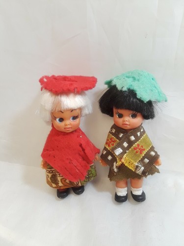 Vintage Rubber Dolls Set of 2 Dolls 4" Tall