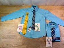 New Boy's Chaps LS Button Down Dress Shirt in Bali Blue 