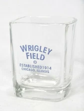Wrigley Field Square Shot Glass, Chicago Illinois USA Cubs w/ Tag. Made in USA