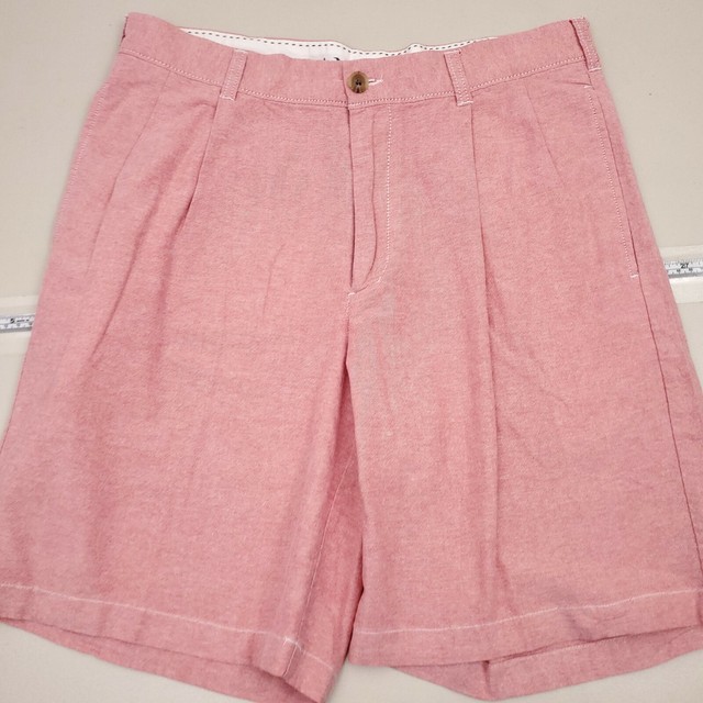 Lands End Pleated Shorts Men's Size 33 Cotton Solid Pink eBay