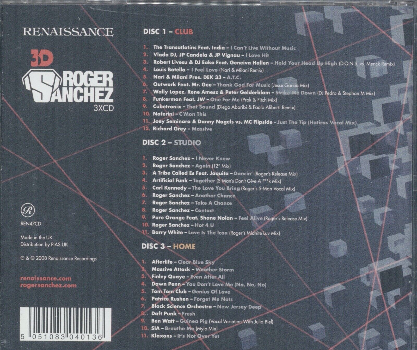 Various Artists Renaissance 3d - Roger Sanchez Audio CD for sale online