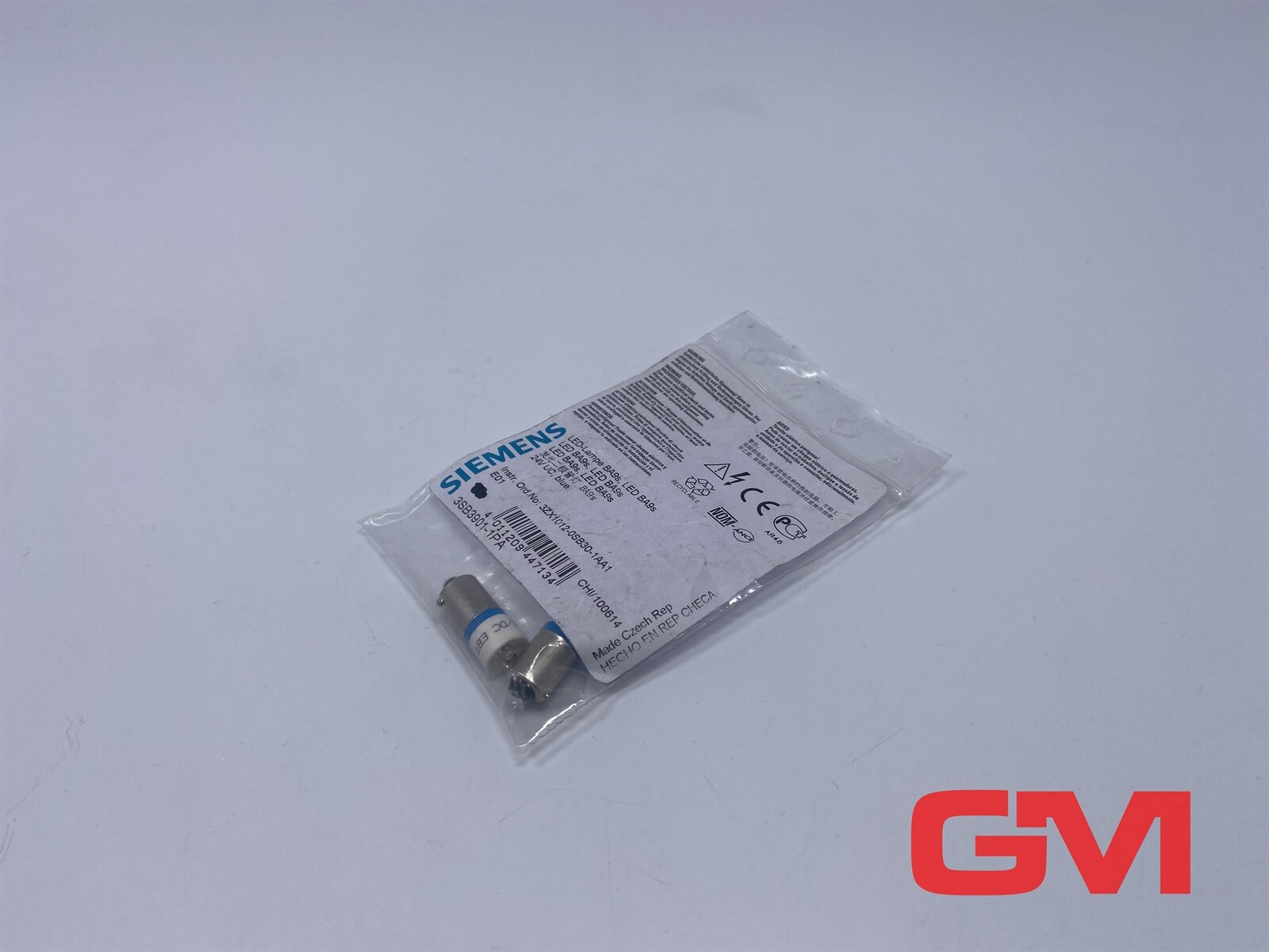 2x Siemens LED Lamp 3SB3901-1PA BA9s AC/DC 24 V Blue E-Stand: 01
