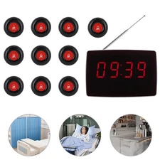 Wireless Calling System 10 Pcs Waterproof Patient Call Button 1 Display Receiver