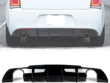 Fits For 15-23 Chrysler 300 Rear Bumper Diffuser Valance Shark Fins Gloss Black
