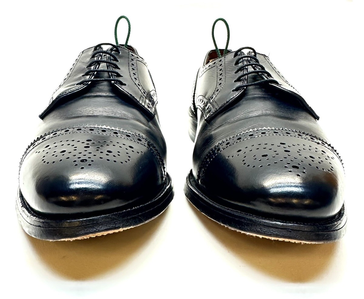Mens Allen Edmonds Sanford Black Leather Cap Toe Oxford 