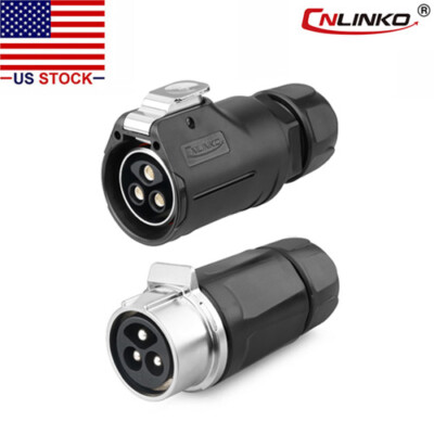CNLINKO 3 Pin 50A Power Connector Cable to Cable Extension Waterproof IP67