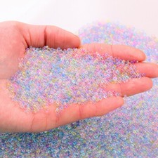 10g Small Round Ball Shape No Hole Mixed Sizes Crystal Glass Loose Beads Lot