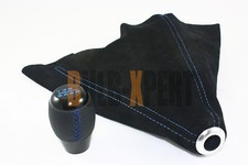 Fits Mazdaspeed 3 6 Rx8 6 Speed Shifter Knob Suede Shift Boot W Blue Stitching