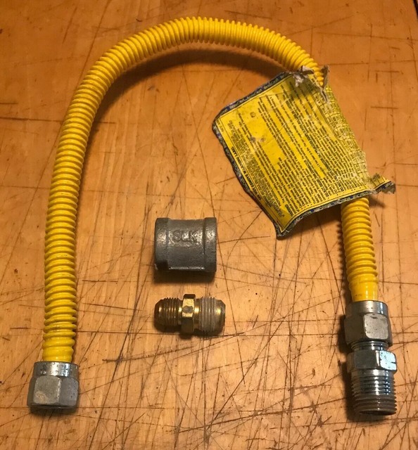 Brass Craft 24”x 1/2” Stainless Flexible Gas Line W/ Copper Fitting eBay