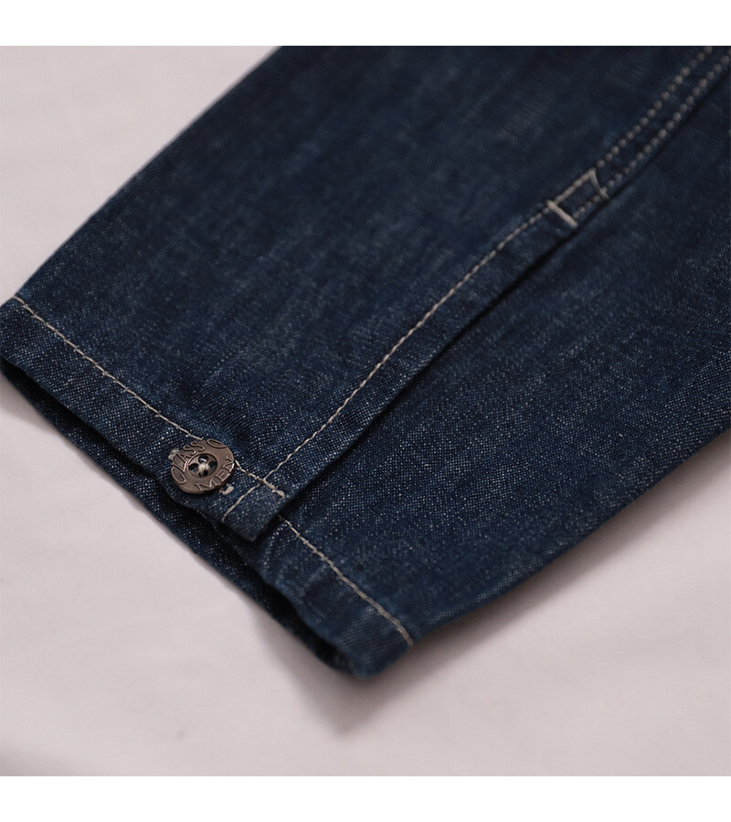 Retro Mens Spring Autumn Blue Denim Work Uniforms Loose Pullover Shirts Jacket