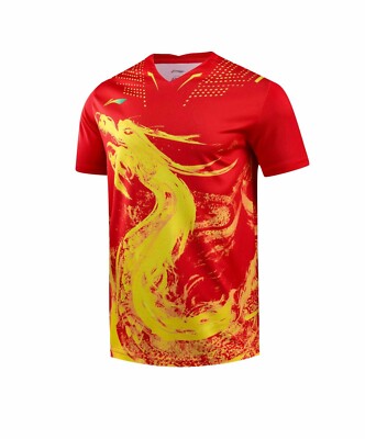 NEW Li-Ning Print China Dragon Men Badminton T-Shirts Tennis