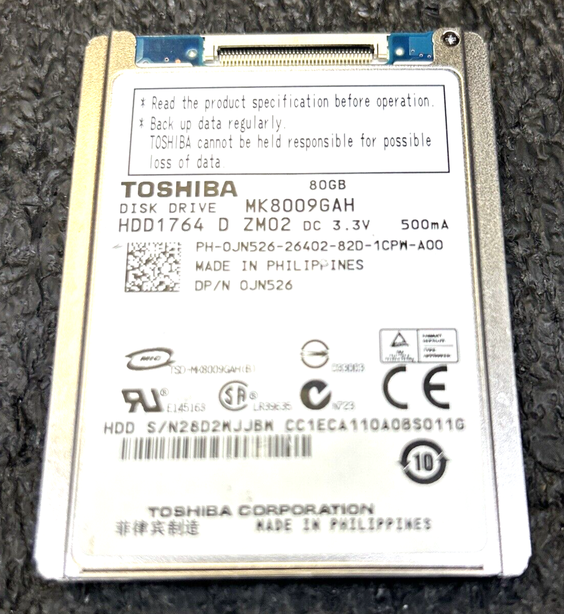 80GB Thick Toshiba iPod Hard Drive HDD Replacement Apple iPod