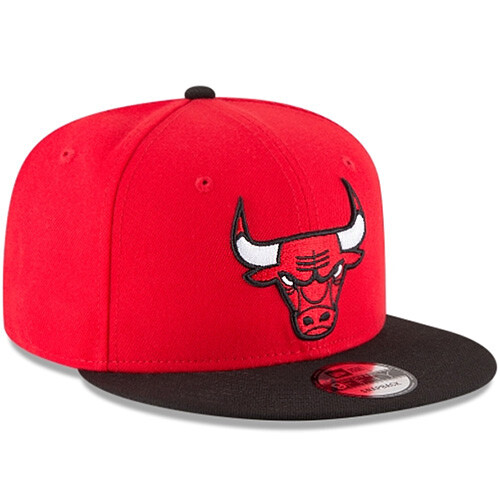 New Era Chicago Bulls Snapback Hat NBA Team Basic 2 Tone color Red Back Cap - Picture 2 of 7