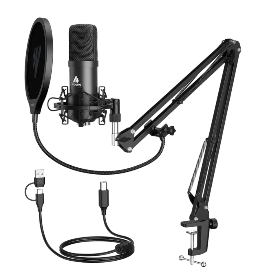 Microphone Usb-C Avec Mikrofonarm pour Ordinateur Portable Mac USB Câble Noir - Photo 2/4