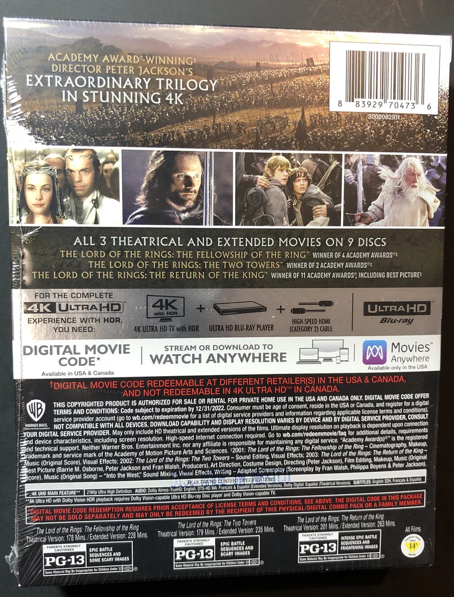 The Lord of The Rings: The Motion Picture Trilogy – 4K UHD Blu-ray