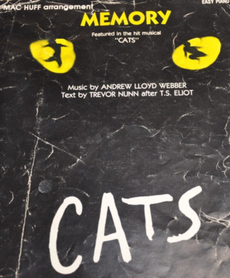 1981 Memory Sheet Music Andrew Lloyd Webber Cat Musical Theater Easy Piano