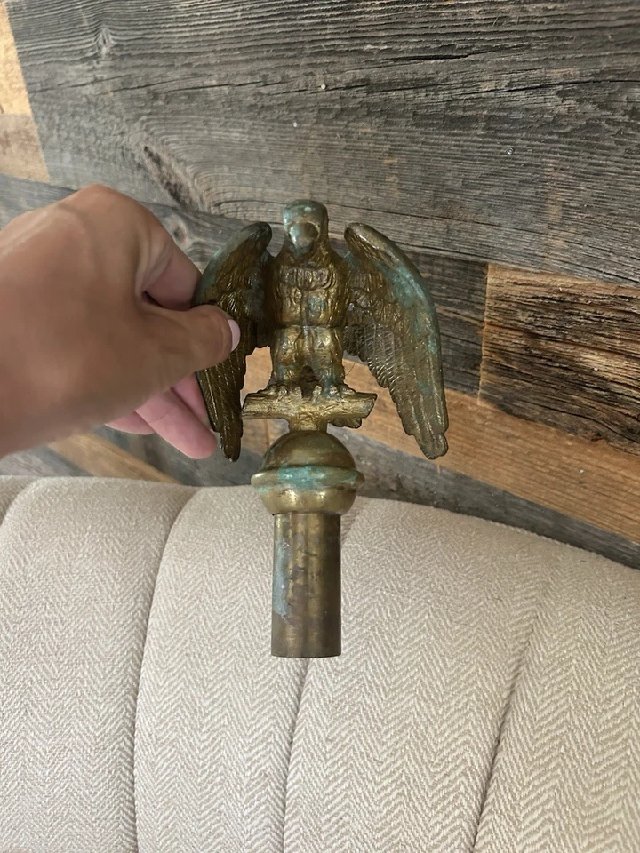 Старинный литой бронзовый флагшток с орлом американский флаг конец 19 - начало 20 века - Изображение 3 из 4