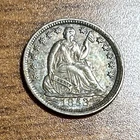 1853 Arrows Seated Liberty Half Dime AU