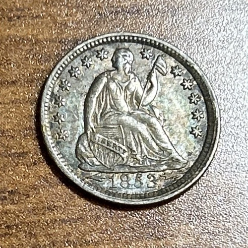1853 Arrows Seated Liberty Half Dime AU