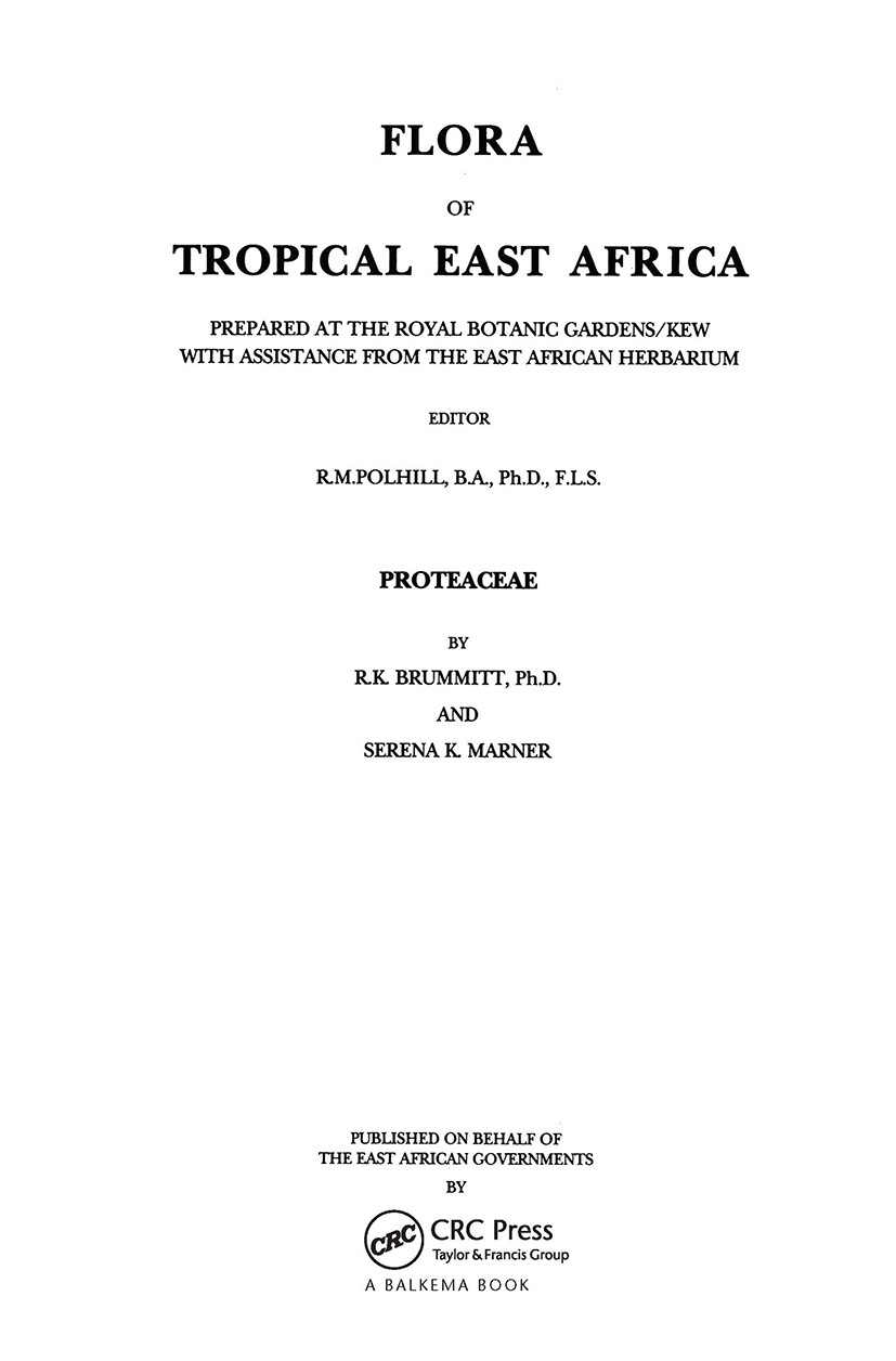 Flora of Tropical East Africa - Proteaceae (1993)