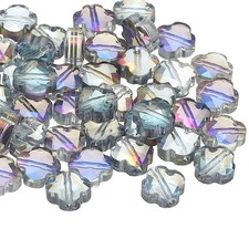 50 Pcs 8mm Shamrock Charm Jewelry Making Supplies for Bracelets, Light Purple