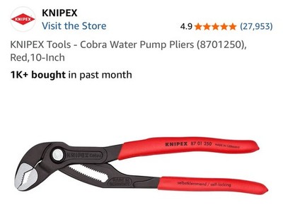 KNIPEX 88 01 250 SB Water Pump Pliers''Alligator'' 9,84'' in blister packaging
