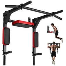 VEVOR Multifunctional Pull Up Bar Wall Mounted Chin Up Bar Dip Station Heavy