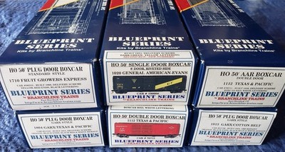 6 Blueprint Series GARX Texas Pacific Cotton Belt Boxcars 50' Ho Scale Train