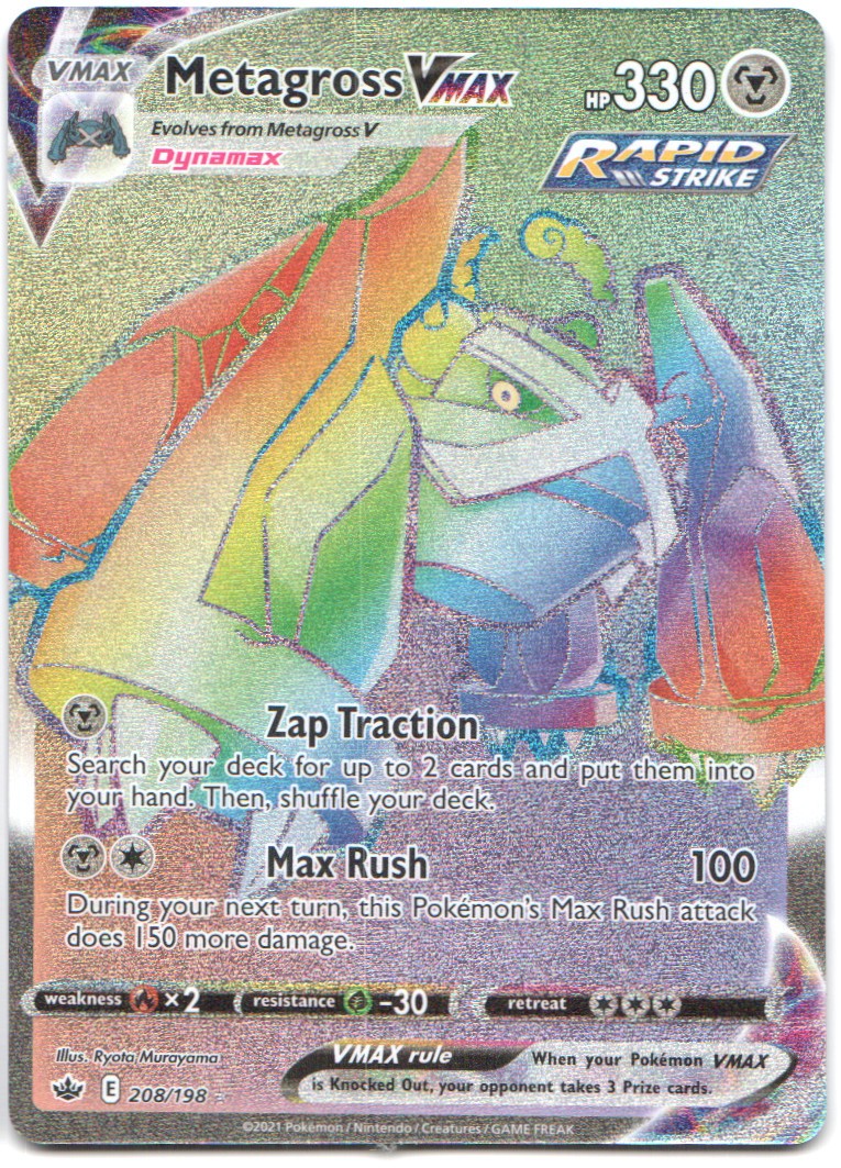 Metagross VMAX (Secret) Secret Rare SWSH06: Chilling Reign 208/198 NM