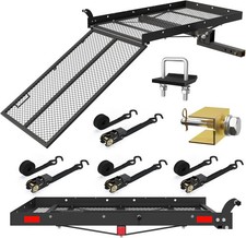 Hitch Cargo Carrier With Ramp Wheelchair Hitch Mount Mobility Scooter Trailer