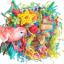 Bird Toys for Parakeets, Conure Toys, Bird Grass Mat,Bird Swings Parrot Climbin