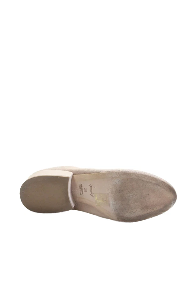 Tacones bajos Marsell para mujer gamuza detalle elástico punta redonda beige talla 36 EUR Foto 3 de 4