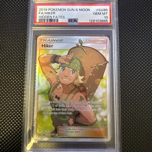 Pokémon PSA Graded Hiker Card Hidden Fates Shiny Vault SV85/SV94 Holo 2019