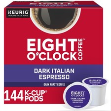 Eight O Clock, Dark Italian Roast, K-Cup Pods, Dark Roast Coffee, 144 Count