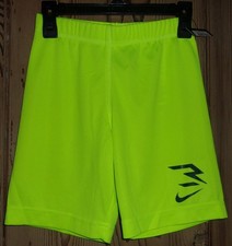NIKE Dri Fit Volt Green Shorts No Pockets  Black Swoosh Size: 6 NWT 24