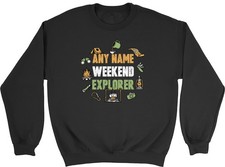 Personalised Weekend Explorer Camping Camp Site Sweatshirt Mens Womens Jumper
