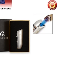 Silver 3 Flame Torch Cigar Lighter Butane Refillable Portable Windproof Lighter