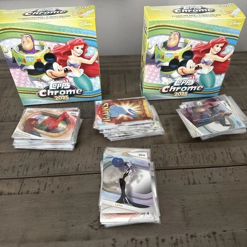 2025 Topps Chrome Disney Base Set, Icons And Iconic Moment Insert, 98 Pieces