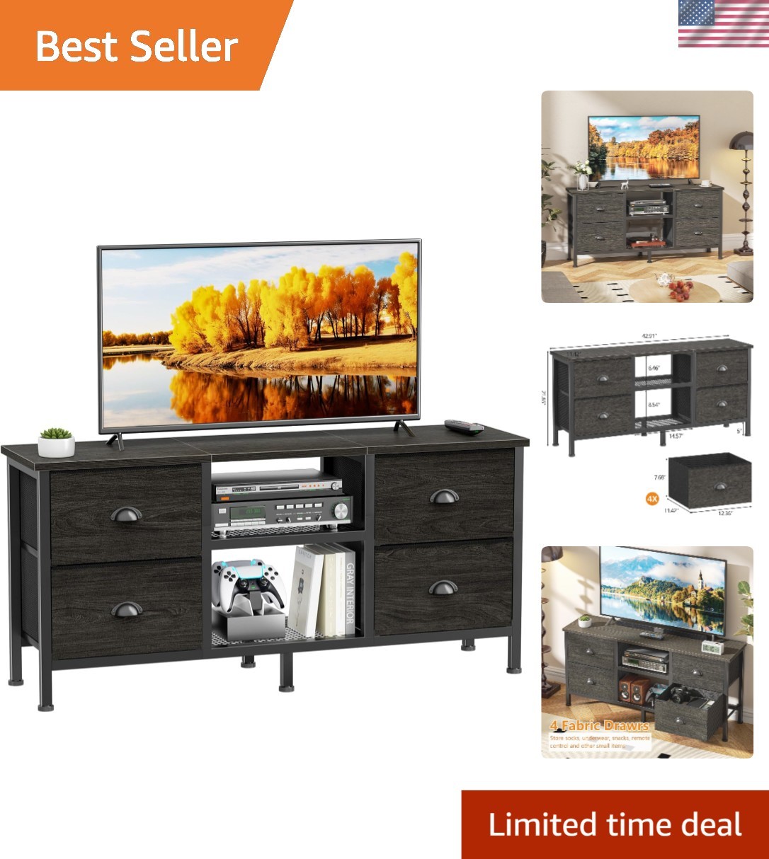 With Drawers Entertainment Center For 50 Inch Tv Modern Livi