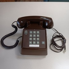 Vintage Brown Touch-Tone Radio Shack Model 43-376A Desktop Telephone Pulse /Tone